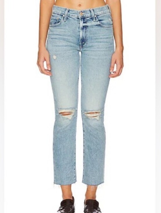 MOTHER Denim - MOTHER Insider Flood Fray in Peek-a-boo sz 30